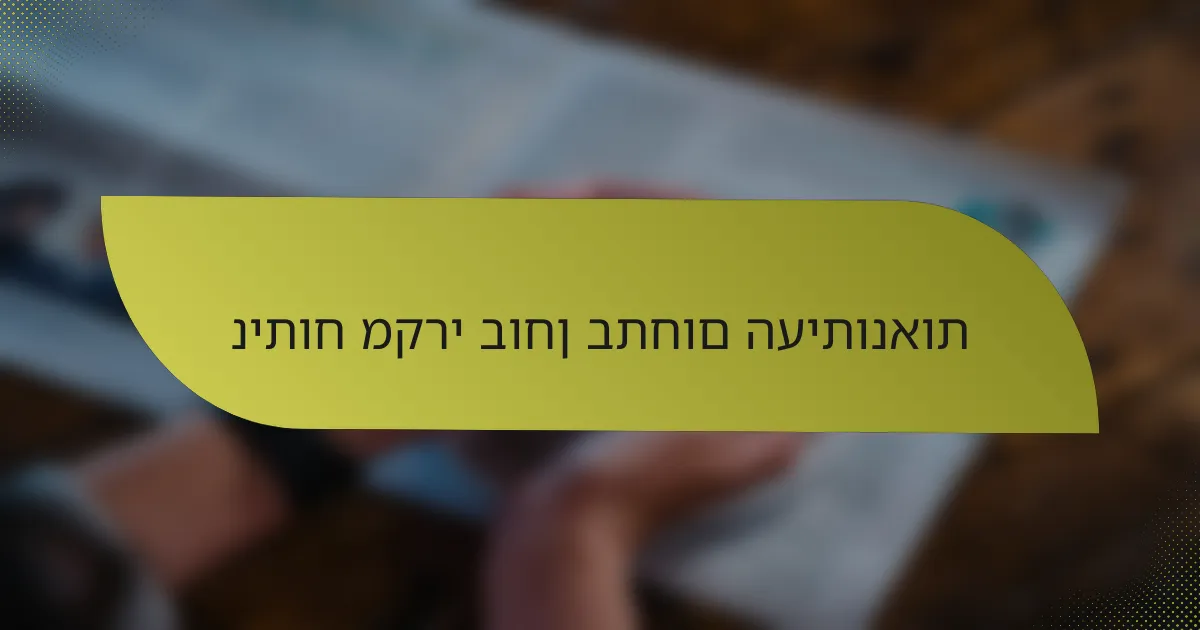 ניתוח מקרי בוחן בתחום העיתונאות